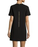 short-sleeve embellished a-line dress