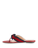 Aline Grosgrain Web Thong Sandal, Red