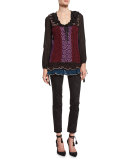 Ruffled-Hem Crochet Vest, Multi