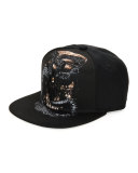 Bayo Printed Flat-Bill Cap, Black