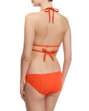 Serra Solid Keyhole Wrap Swim Top
