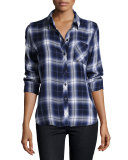 Hunter Plaid Shirt, Oxford Blue