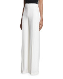 High-Waist Wide-Leg Pants, White
