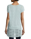 Kelso Short-Sleeve Long Top, Arctic Mint