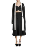 Crisscross Cropped Sleeveless Top, Black