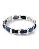 Wonderland Rectangle-Cut Quartz & Mother-of-Pearl/Pyrite Bangle