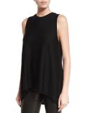 Karma Crewneck High-Low Muscle Tank, Black