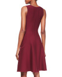 Sleeveless Princess-Seam Dress, Claret