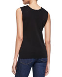 Cathy Scoop-Neck Tank, Black 