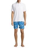 Paradise Paisley Swim Trunks, Navy