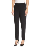 Creased Relaxed-Leg Pants, Black