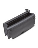 Anouk  Leather Clutch Bag w/Chain, Gray Metallic