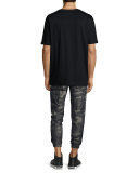 Cuffed-Sleeve Oversized Short-Sleeve Tee, Black