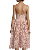 Azaelea Guipure-Lace Illusion Dress, Pink