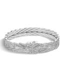 Modern Chain Silver Diamond Medium Bracelet