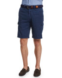 Garment-Dyed Cargo Shorts, Navy