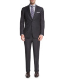 Houndstooth Two-Piece Wool Suit, Gray