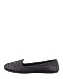Napa Intrecciato Smoking Slipper, Black