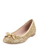 willa glitter ballerina flat, gold