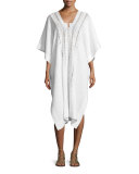 Bianca Caftan Coverup Tunic, Pure White