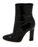 Patent Leather 105mm Ankle Boot, Black