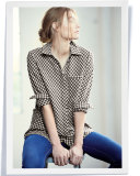 Brody Long-Sleeve Gingham Blouse