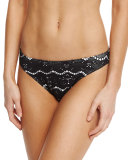 Skull Lace Hipster Swim Bottom, Black Multi
