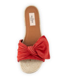 Tropical Bow Espadrille Slide Sandal