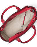 Selma Medium Top-Zip Satchel Bag, Pearl Gray