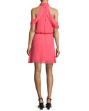 Lou Lou Draped Cold-Shoulder Cocktail Dress, Pink