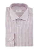 Textured-Stripe Dress Shirt, Red/White
