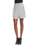 Striped Woven Skort, Black/White