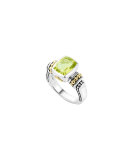 Caviar Color Faceted Ring in White Topaz, Size 7