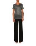 Sparkly Short-Sleeve Tee, Gunmetal
