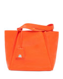 Alex Small Leather Tote Bag, Orange