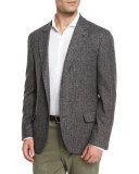 Chevron Two-Button Soft Jacket, Gray