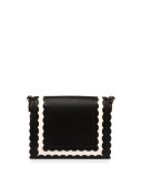 Viv Mini Scalloped Shoulder Bag, Black/White