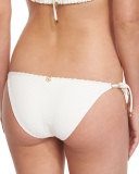 Textured Solid Tie-Side Swim Bottom