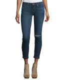 Verdugo Distressed Cropped Jeans, Blue