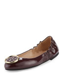 Twiggie Logo Patent Ballerina Flat, Port