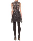 Sheer-Lace Handkerchief-Hem Dress