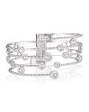 Eight-Prong Diamond Cuff Bracelet in 18K White Gold