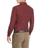 Rooster Long-Sleeve Woven Shirt, Red