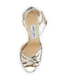 Laurita Metallic Glitter 115mm Sandal, Silver