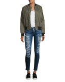 Ciara Distressed Super Skinny Jeans, Bombard Blue
