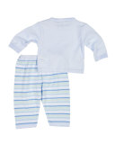 Crewneck Sweater w/ Striped Pants, Size 3-12 Months