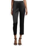 Liquid Satin Side Zip Cropped Pants