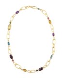 Murano 18k Multi-Stone Large-Link Necklace, 27"L