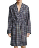 Paolo Plaid Flannel Robe, Toffee Check