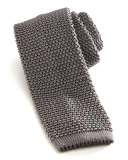 Knit Silk Tie, Gray